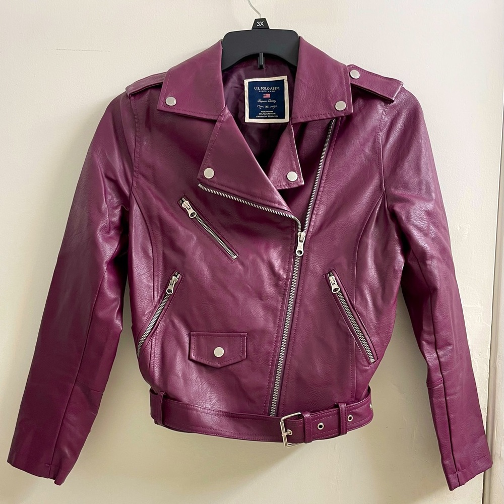 U.S. Polo Assn. Women's Plum Leather Jacket